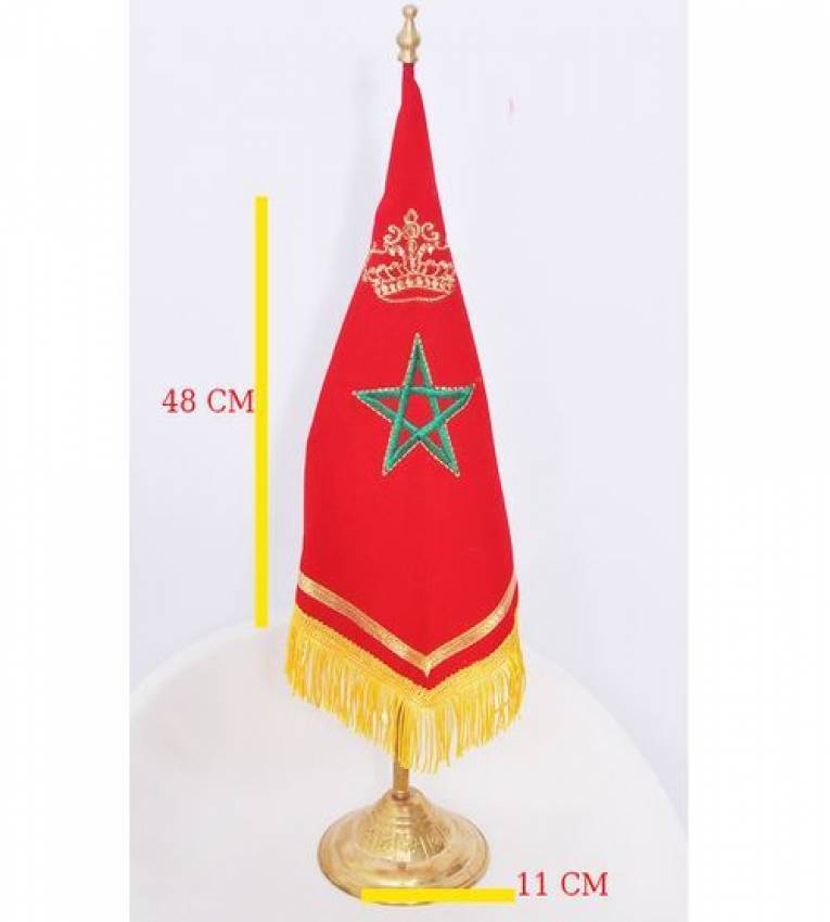 Drapeau 48 cm marocain en Cuivre